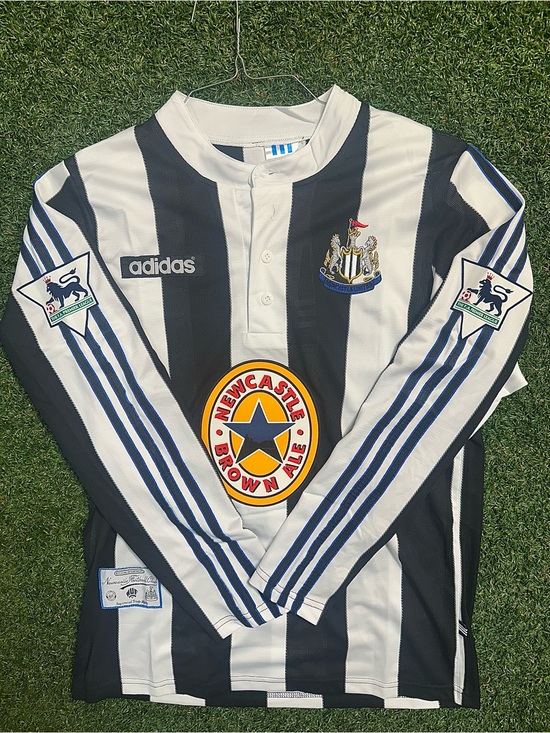 adidas Other - Newcastle Asprilla #11 Adidas Authentic Black & White Striped Long Sleeve Jersey
